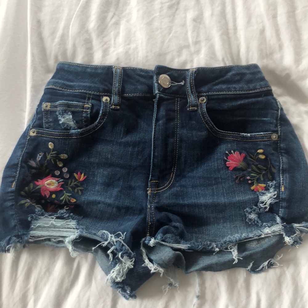 Jean Shorts with Flowers